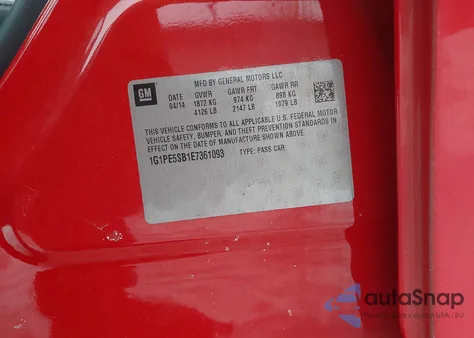 2014 Chevrolet Cruze 2Lt Auto z USA, uszkodzony, nr VIN 1G1PE5SB1E7361093